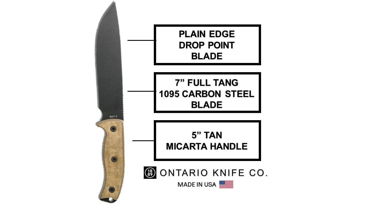 Ontario Knife Co. 8668 Rat-7 Fixed Blade Knife, best knives on amazon,best survival knife 2020, best survival knife for the money, bushcraft knives