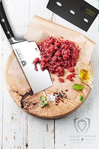 The Dalstrong Gladiator Series 7” medium-duty cleaver is perfect for breaking down larger cuts of boneless meats and poultry as well as dicing, mincing and chopping tough vegetables and fruits.