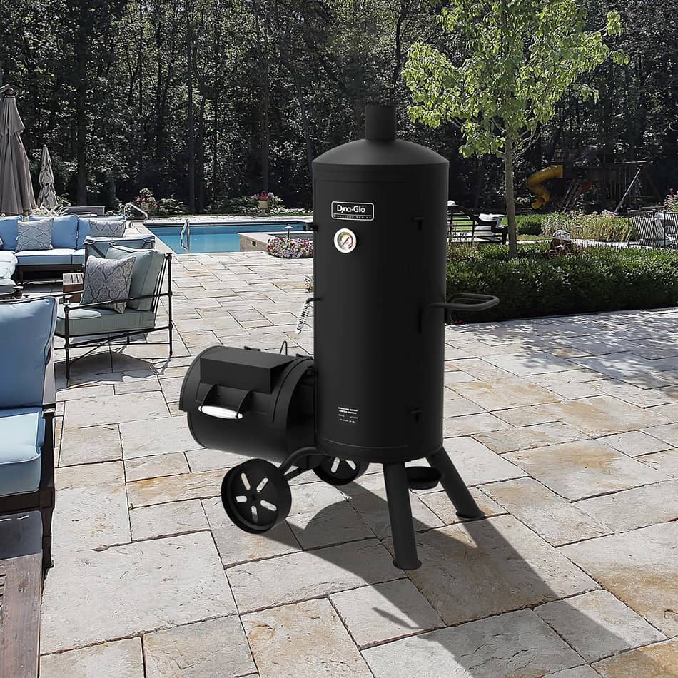 dyna-glo wide body vertical offset charcoal smoker