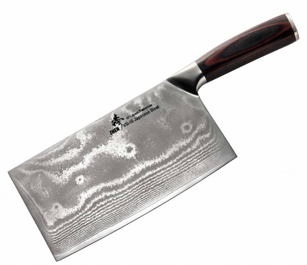 ZHEN Japanese VG-10 Cleaver Knife is the best meat cleaver 2021, read fill zhen knife review. 